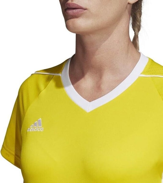 Adidas Adult Womens Tiro 17 Size XSmall Yellow White Soccer Jersey NWT $40