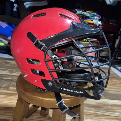 Cascade CPVL Red Lacrosse Helmet Adjustable - Major League Lacrosse Official