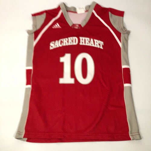 Sacred Heart Pioneers Womens Jersey Medium Adidas Basketball Red NCAA Tank #10