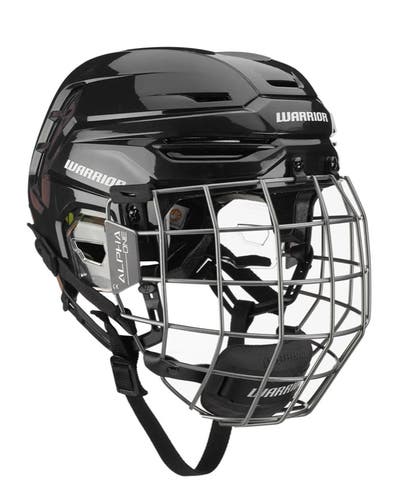 New Warrior Alpha One Pro Black Ice hockey helmet combo cage Medium Large