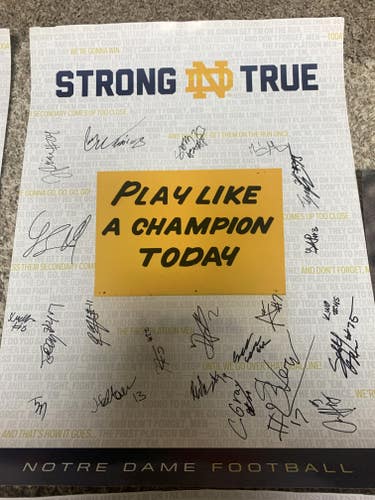 Notre Dame 2023 Team Signed Poster