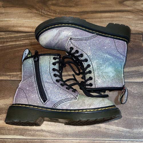 Doc Martens 1460 Pascal J Iridescent Rainbow Shimmer Sparkle Boots Size 12 Girls