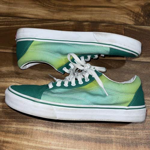 Vans Mens Old Skool Low Top Canvas Green Skate Shoes Sneakers Size 12