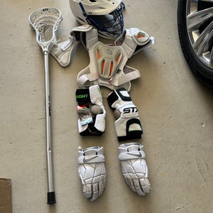 Lacrosse equipment. Meets all NOCSAE standards