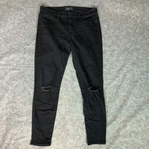 Abercrombie Fitch Women Jeans 27 / 4 Black Skinny Denim Pant High Rise Harper