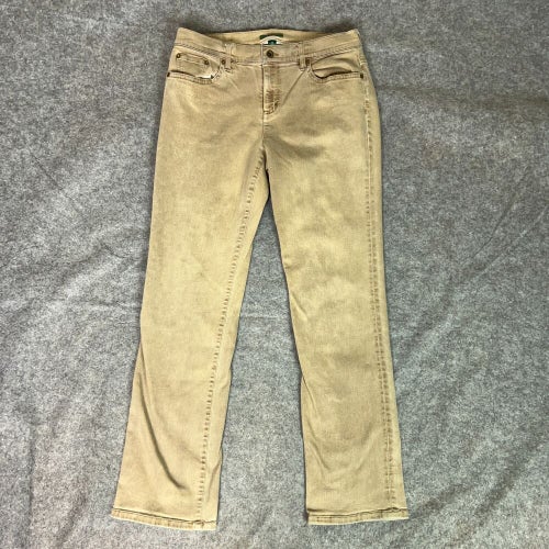 Lauren Ralph Lauren Womens Jeans 10 Brown Straight Denim Pant Mid Rise Light LRL
