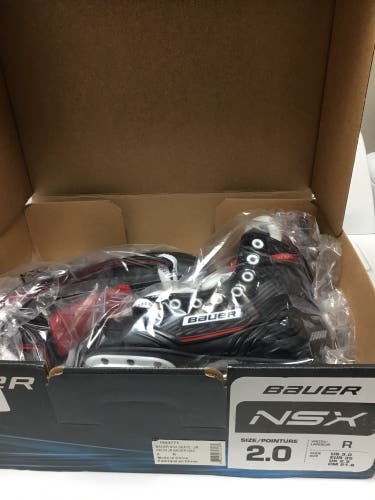 New Bauer NSX Jr Size 2 Hockey Skates
