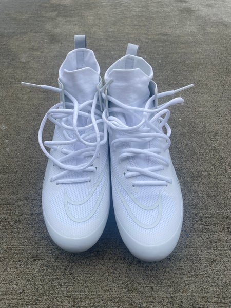 Nike Alpha Huarache 8 Elite Lacrosse Cleats White Gray Size 9 CW4440-110.