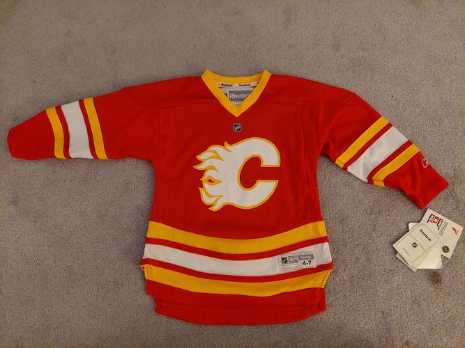 BNWT Jerome Iginla Vintage Calgary Flames Kids Unisex Size Small (4-7) Reebok Jersey