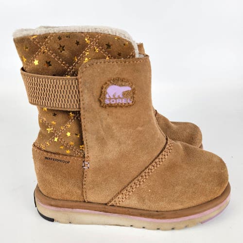 Sorel Rylee Boot Elk Brown Suede Toddler Little Girls Size: 12  Winter Gold Star
