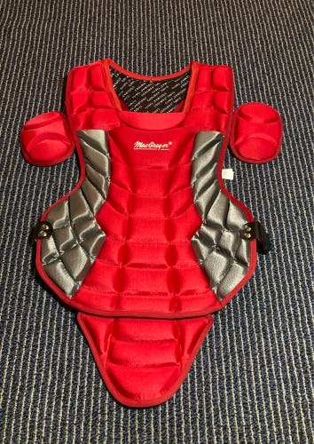 New MacGregor Catchers Chest Protector Scarlet Red 15” Varsity
