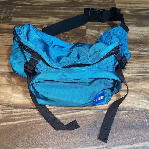 Vintage The North Face Waist Hip Bag Fanny Pack Hiking Bag Blue Teal Lumbar Belt