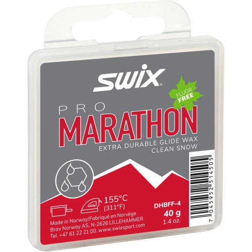 Swix Marathon Black Hot Wax Fluor Free 40g