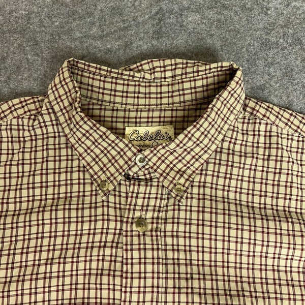 Chaps Ralph Lauren Tan Beige Check Button Down Shirt Fishing Lures Size XXL