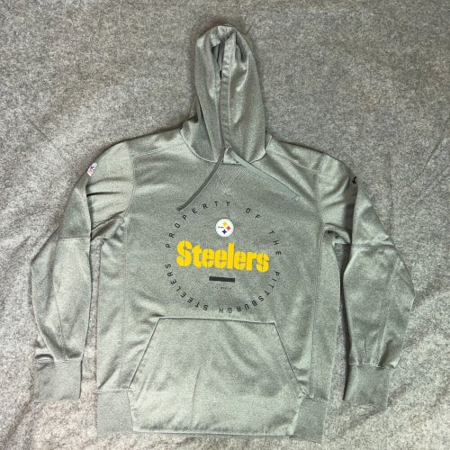 Pittsburgh Steelers Mens Hoodie Medium Nike Gray Sweatshirt Sweater Football Top