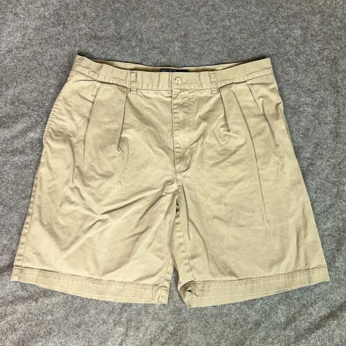 Polo Ralph Lauren Mens Shorts 36 Khaki Chino Pleated Pockets Casual Tyler 8"
