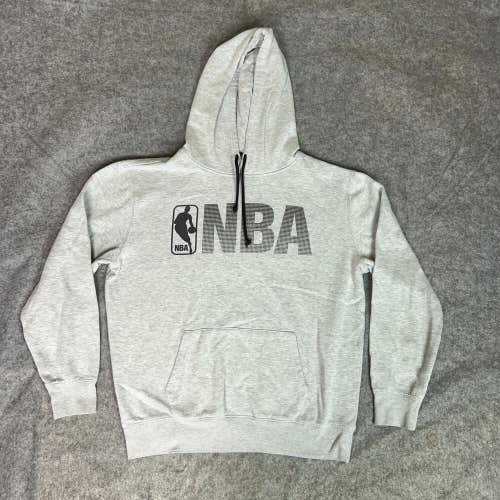 NBA Mens Hoodie Large Gray Sweatshirt Basketball Logo Casual Sports Long Sleeve