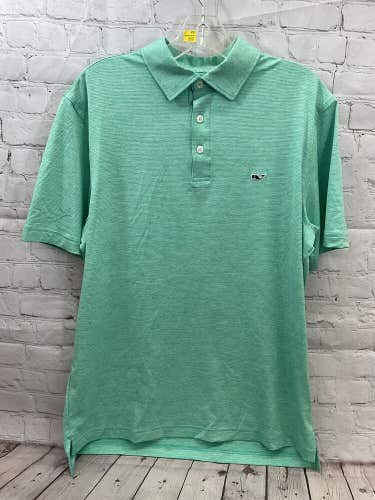 Vineyard Vines Mens On The Go Striped Size Medium SS Collared Polo Shirt NWT