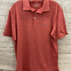 Vineyard Vines Mens St Jean Stripe Sankaty Size Medium Red Performance Polo New
