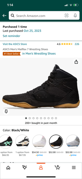 Men's Used Asics Matflex 7 Wrestling Shoes-size Men 9.5