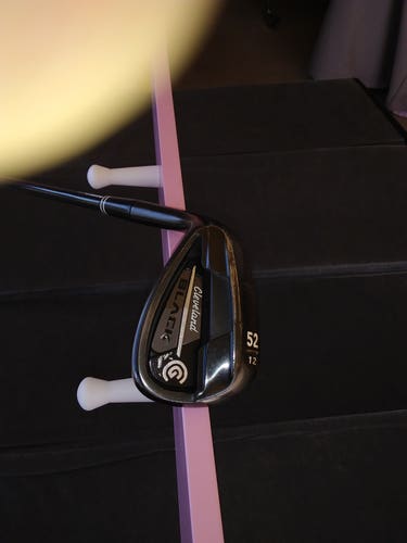 Men's Used Cleveland Left Hand CG Black Cavity Back Wedge 52 Degree Graphite Wedge Flex