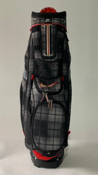 Nike Performance Cart Golf Bag Black Gray Red 14-way Divide Single Strap