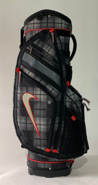 Nike Performance Cart Golf Bag Black Gray Red 14-way Divide Single Strap