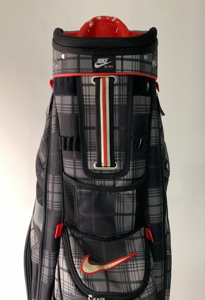 Nike Performance Cart Golf Bag Black Gray Red 14-way Divide Single Strap