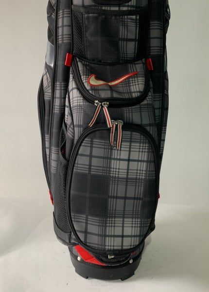Nike Performance Cart Golf Bag Black Gray Red 14-way Divide Single Strap