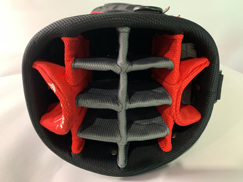 Nike Performance Cart Golf Bag Black Gray Red 14-way Divide Single Strap