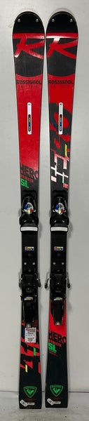 Used Rossignol 165cm Hero Athlete SL Race Room Skis With Look PX 18 Bindings (481D)