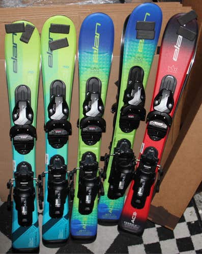 NEW  ELAN 70cm Kids skis  with EL 4.5 Elan size adjustable bindings set NEW