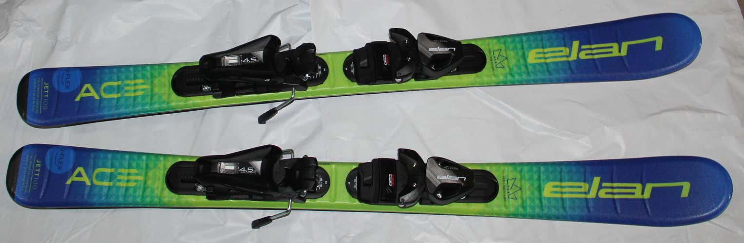NEW 2024 ELAN 100cm Kids skis JETT ACE Uflex  with EL 4.5  size adjustable bindings