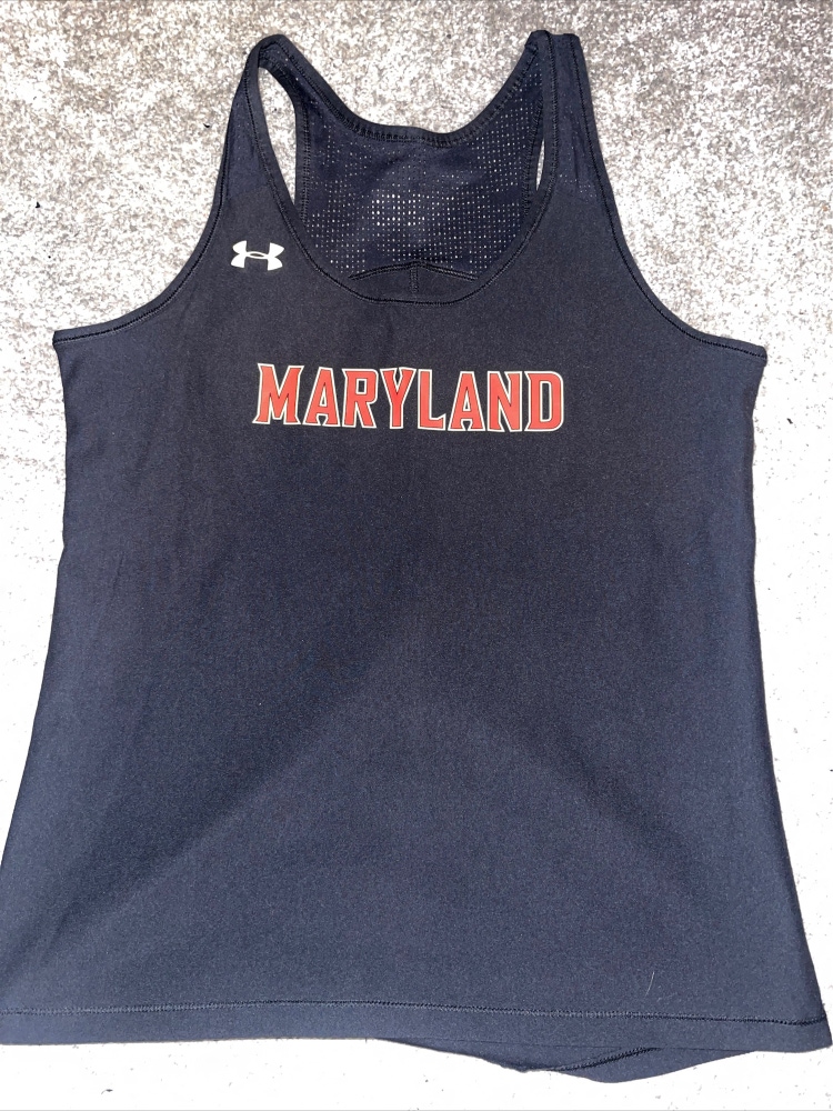 Maryland Terrapins Womens Team Issued Black Terps Tank Top Size Medium Tennis