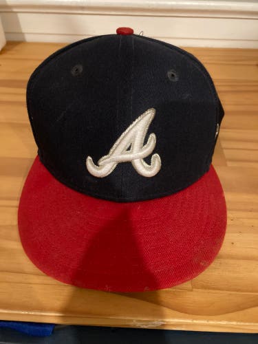 Atlanta Braves Gold World Series Patch Fitted Hat