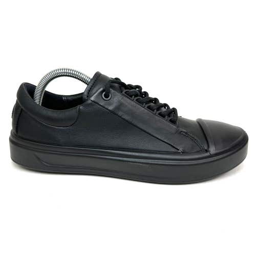 Ecco Flexure T Cap Toe Trainer Shoes Lace Up Black Womens Size 40 US 9-9.5