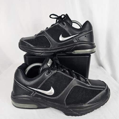2007 Nike Air Black Silver Leather Sneakers Trainers 317804-001 Mens Size 8.5