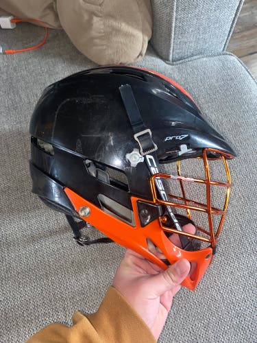 Used Black And Chrome Orange Cascade Pro-7 Helmet