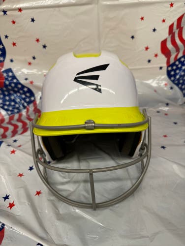 Easton Natural 2Tone White/Yellow Softball Helmet W/Mask- S176820