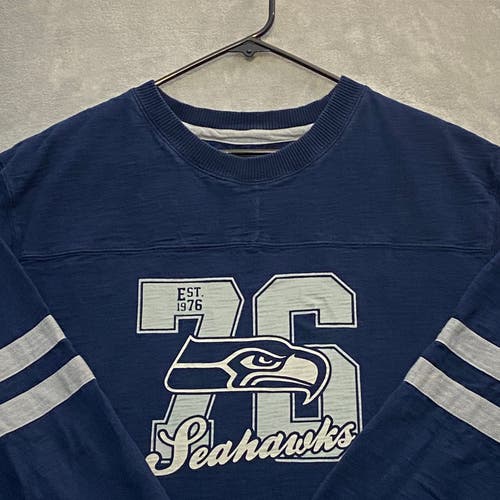 Seattle Seahawks Football Jersey T Shirt Men 2XL Blue Long Sleeve NFL Pro Line