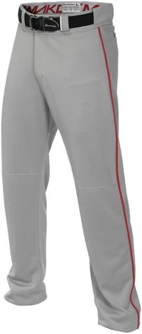 NWT Easton MAKO 2 Men's Piped Baseball Pants Grey Red Size XXL