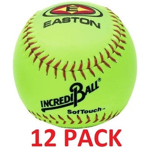 New 12 Easton Incrediball 10" Soft Touch Training Balls neon softballs SofTouch