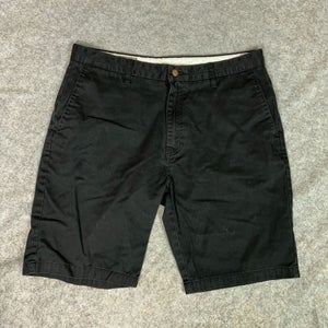 Volcom Mens Shorts Black Chino 10" Twill Pockets Solid Business Casual Logo