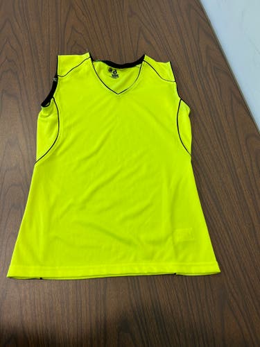 Badger Neon Yellow New Girls Large Tanktop Shirt
