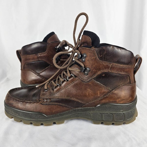 Ecco Track 25 Ankle Boot Mens Gore-Tex Brown Leather Moc Toe Hiking Work Sz  44 | SidelineSwap