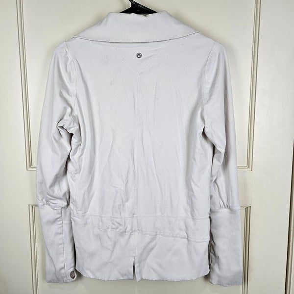 Lululemon Bombs Away Women's White Gray Reversible Bomber Jacket Size: 10