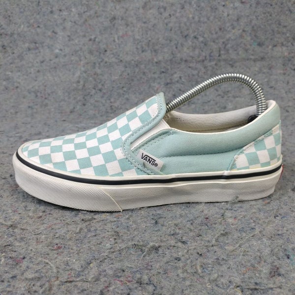 On 3Y Shoes Classic SidelineSwap Slip Sneakers Girls Checkerboard Vans Canvas | Youth Size