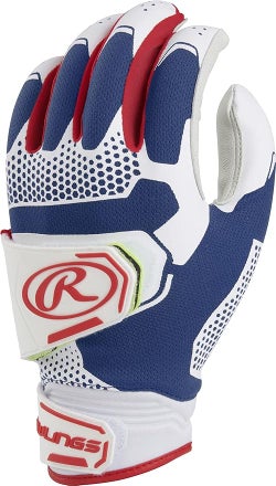 New Rawlings Red,White, and Blue Workhorse Batting Gloves