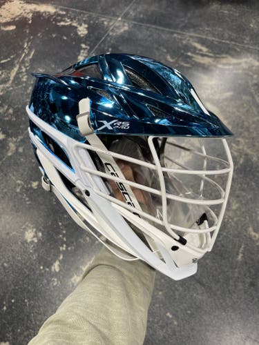 NEW CHROME CAROLINA BLUE CASCADE XRS PRO LACROSSE HELMET