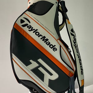 TaylorMade R1 Tour Staff Bag White 6-Way Divide Strap Golf Bag 8" x 9.5" NAME